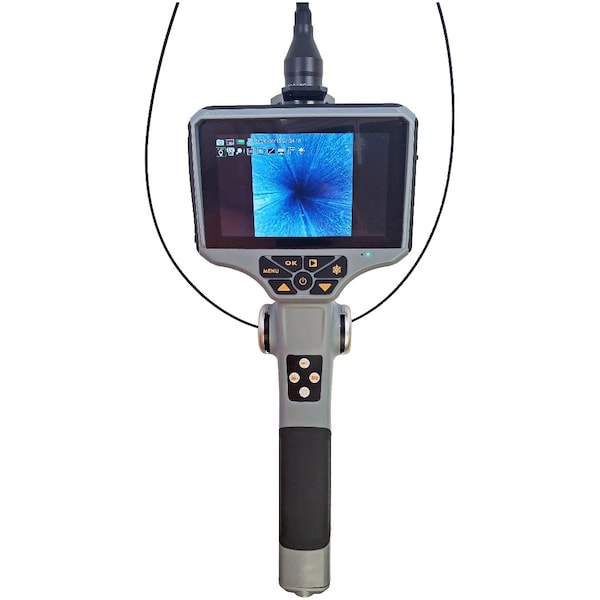 Articulating LCD Borescope, ⌀ 2mm, 3.6ft Long, 5 Monitor, Flexible